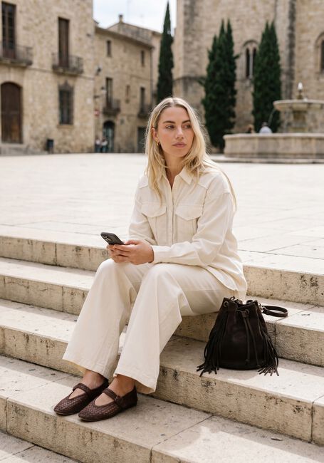 Ecru SIMPLE Broeken/jumpsuits TROUSER - large