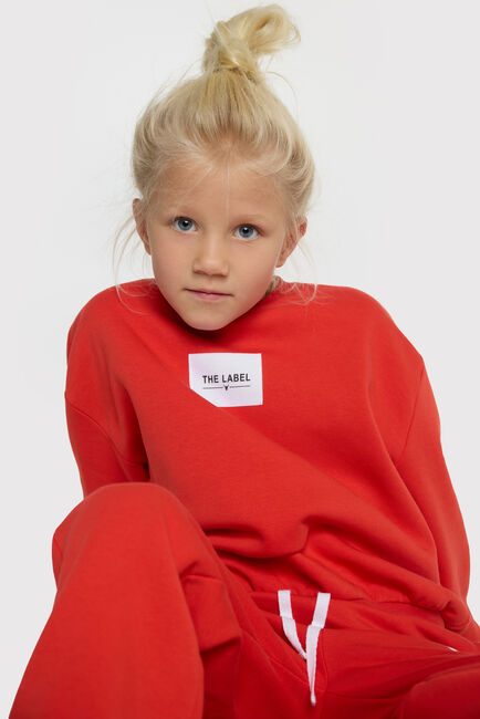 ALIX MINI Chandail KNITTED LABEL SWEATER en rouge - large