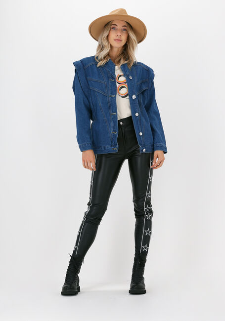 COLOURFUL REBEL Pantalon CHLOE FAKE LEATHER STAR PANTS en noir - large