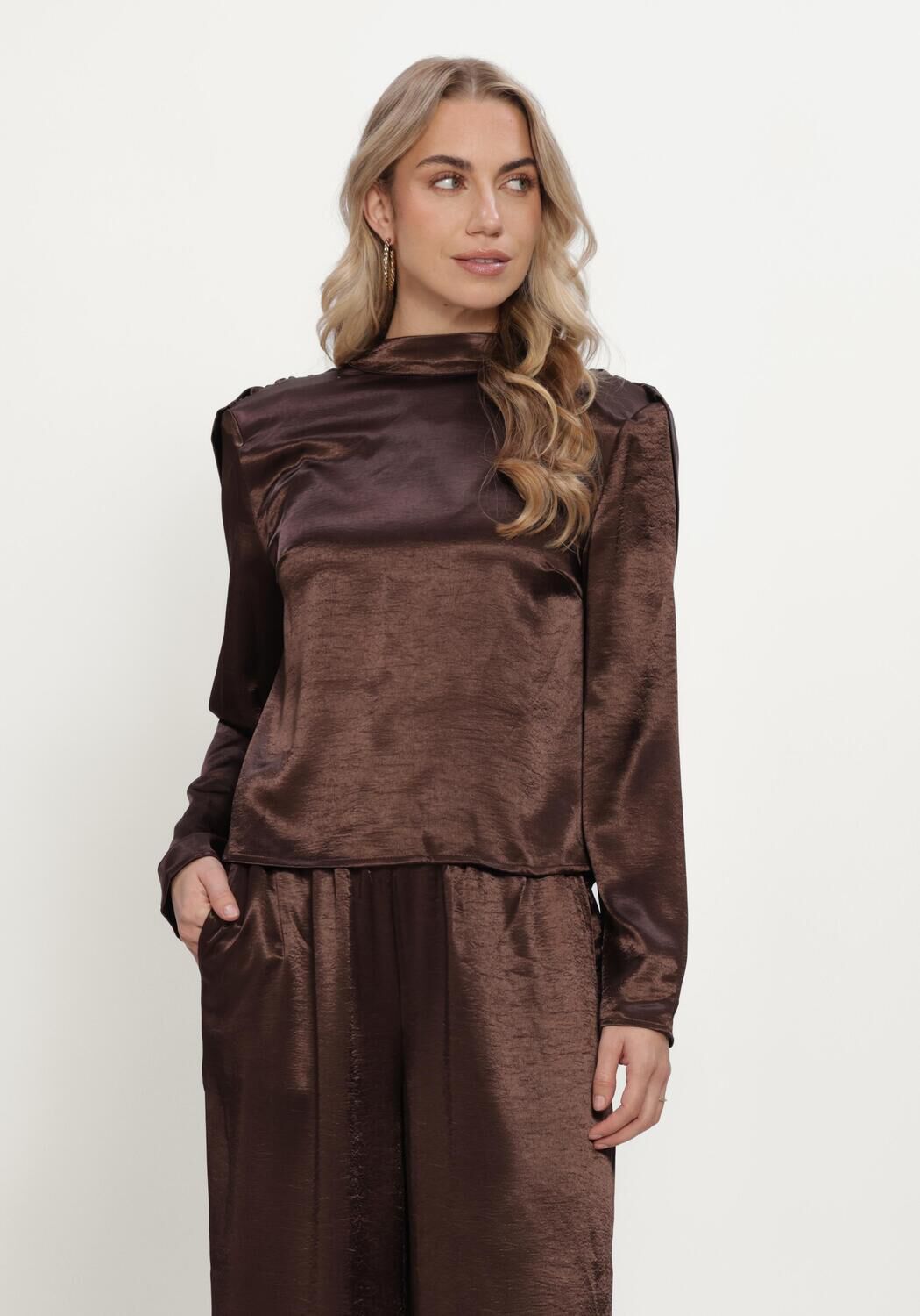 Bruine AMAYA AMSTERDAM  MILAN BLOUSE - large