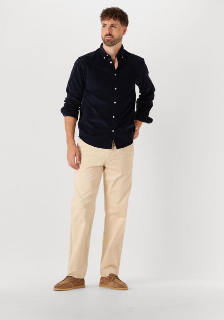 Donkerblauwe SELECTED MEN Casual overhemd SLHREGDANNI CORD BD LS SHIRT - large