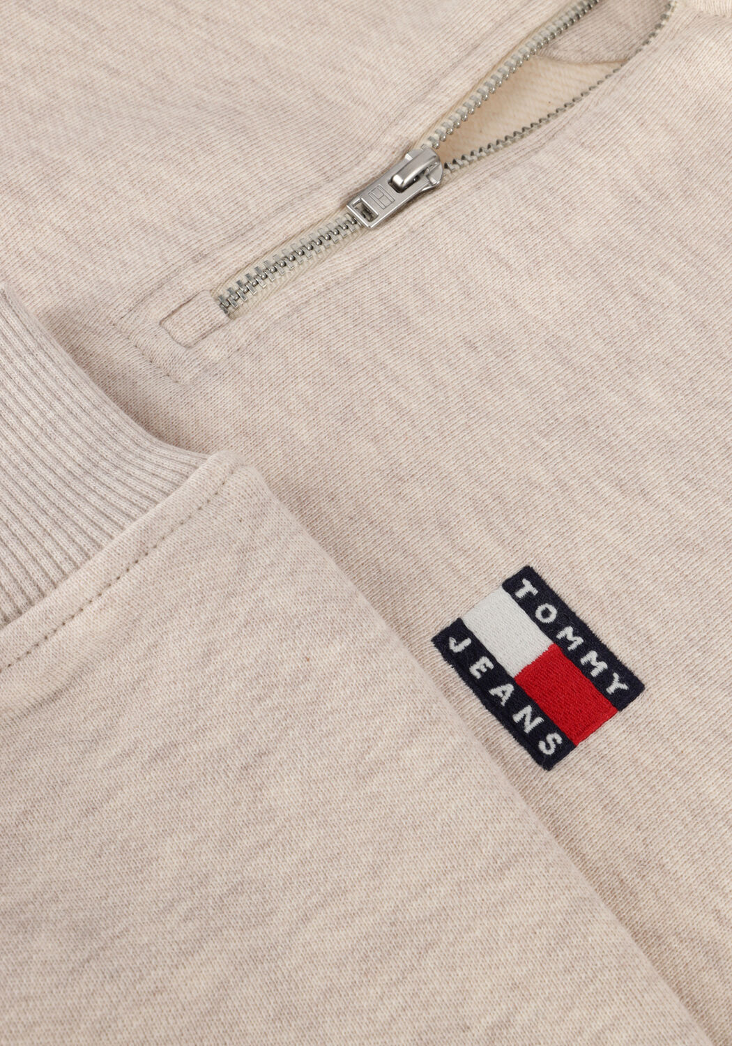 TOMMY JEANS Pull TJW BXY CRP BADGE 1/4ZIP en beige - large