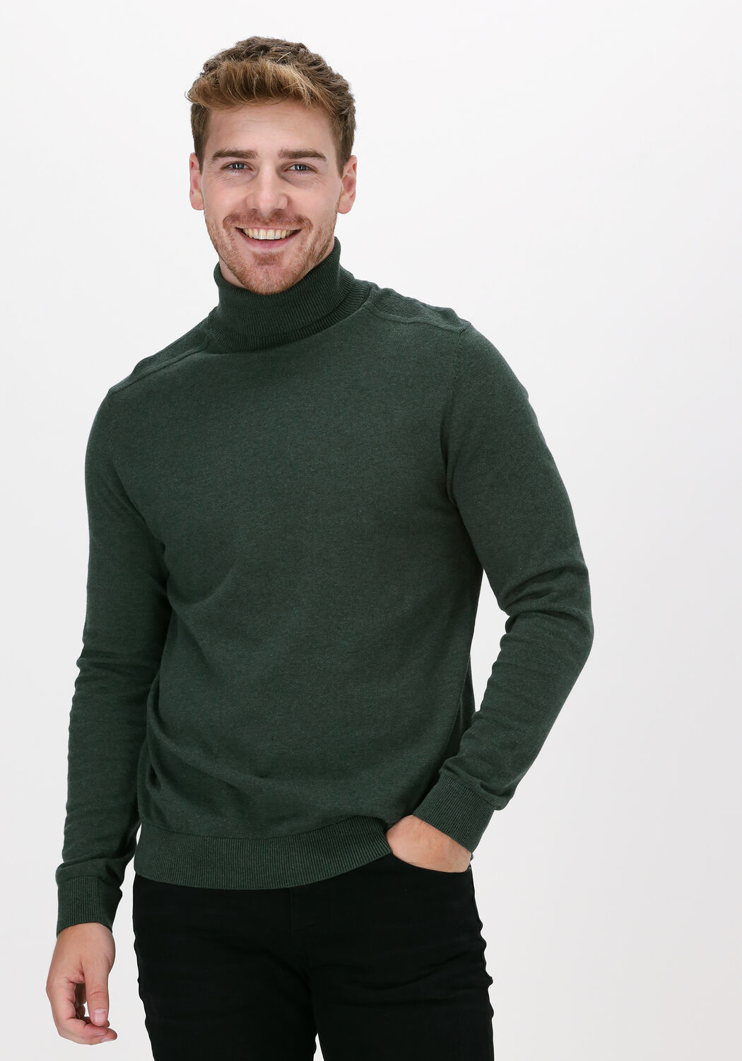 Donkergroene SELECTED HOMME Coltrui SLHBERG ROLL NECK Omoda