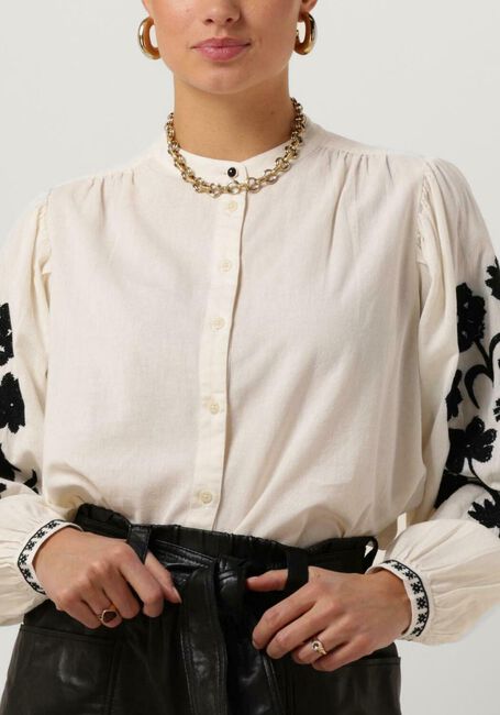 Gebroken wit SCOTCH & SODA  SHIRT WITH EMBROIDERED SLEEVE - large
