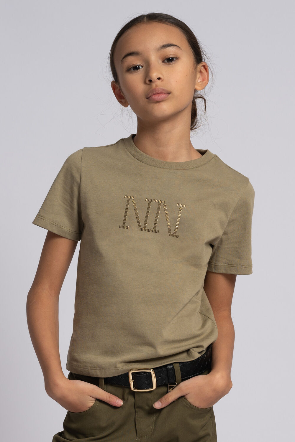 Khaki NIK & NIK T-shirt STUD T-SHIRT - large