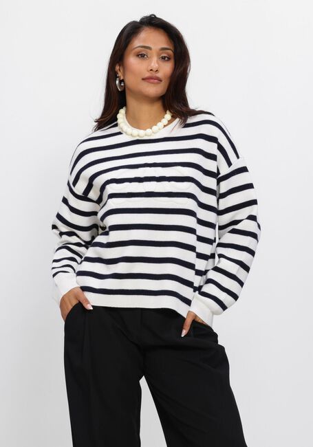 DANTE6 Chandail TWIXA STRIPE 3D LOGO SWEATER Bleu fonc&eacute; - large