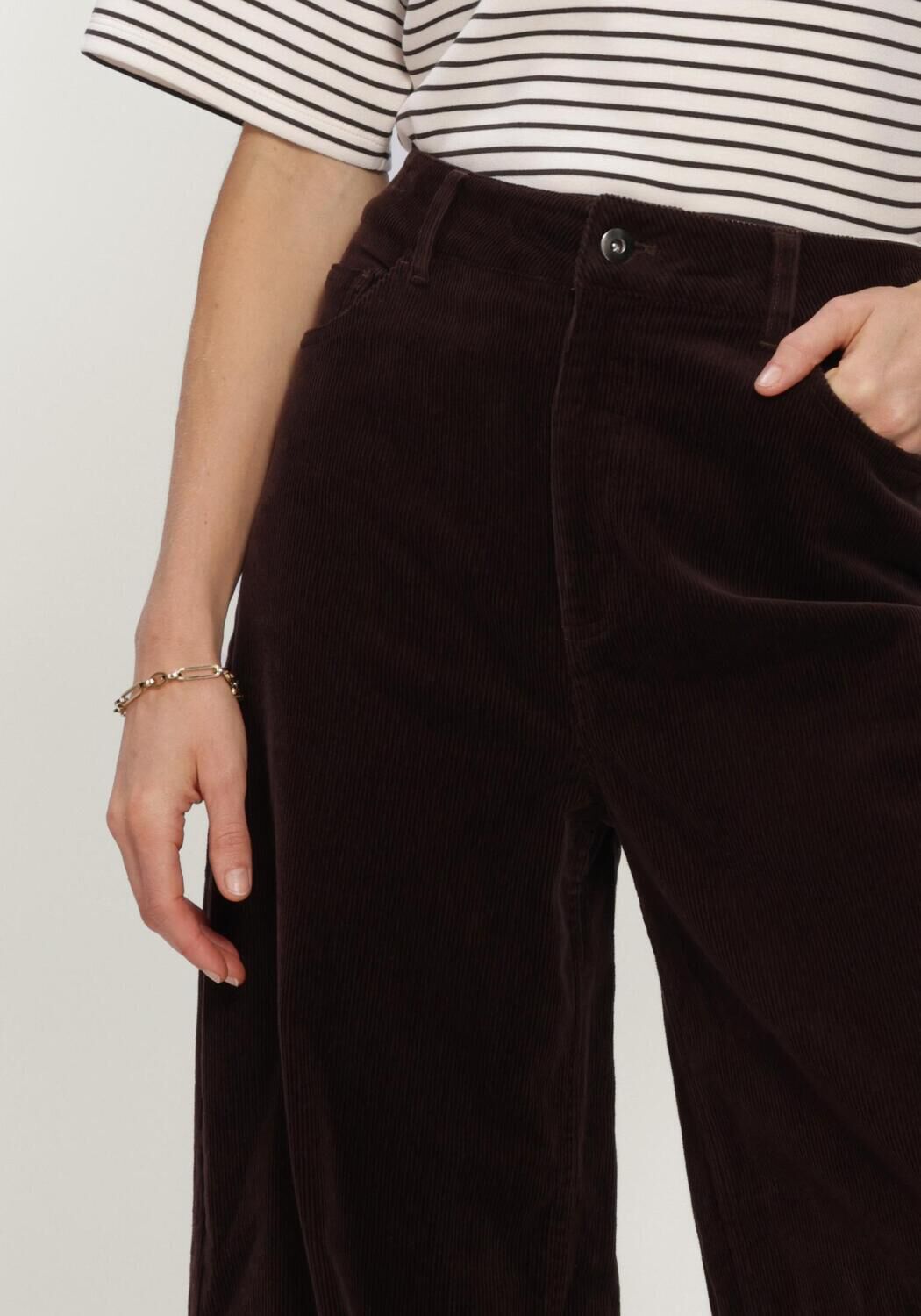MSCH COPENHAGEN Pantalon large MSCHFILIPPA HW PANTS en marron - large