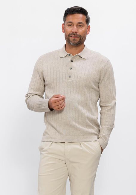 PROFUOMO Pull POLO LS BEIGE AERO EASE RIB en beige - large