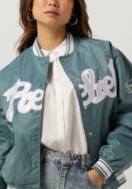 COLOURFUL REBEL Jack FELICIA REBEL PATCH SATIN BOMBER Menthe - large
