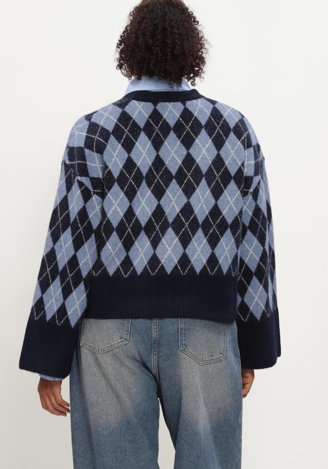 NOTRE-V Pull NV-ILA Bleu fonc&eacute; - large