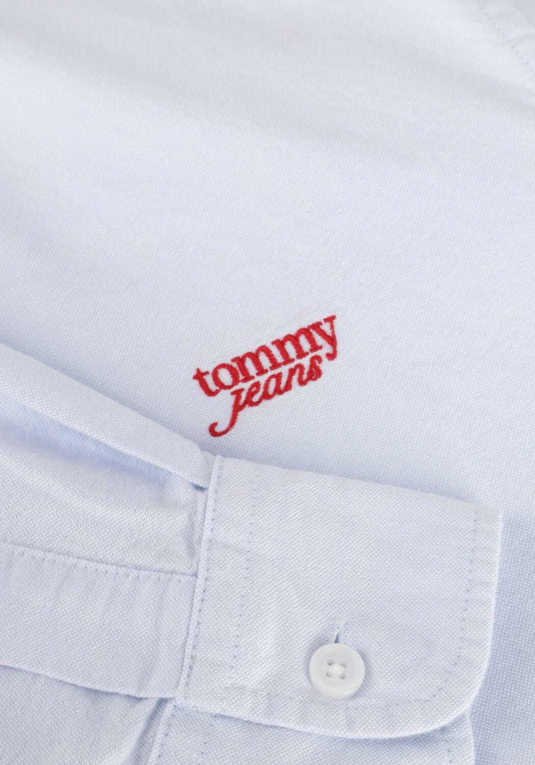 Lichtblauwe TOMMY JEANS  TJW RLX SCRIPT OXFORD SHIRT - large