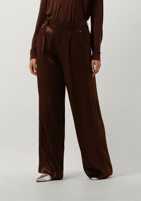 VANILIA Pantalon SATIN PLEATED W en marron - large