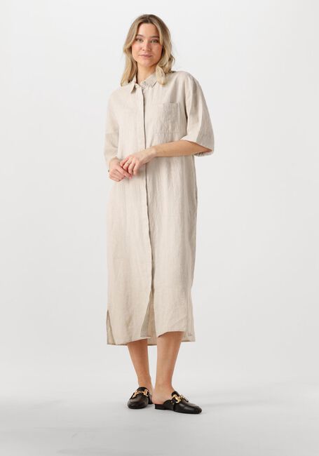 Zand BY-BAR Midi jurk BRUNO LINNEN DRESS - large