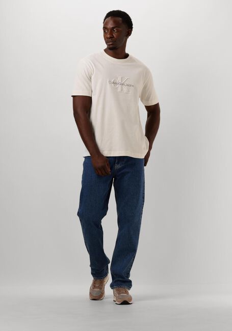 Witte CALVIN KLEIN T-shirt CHENILLE MONOLOGO TEE - large