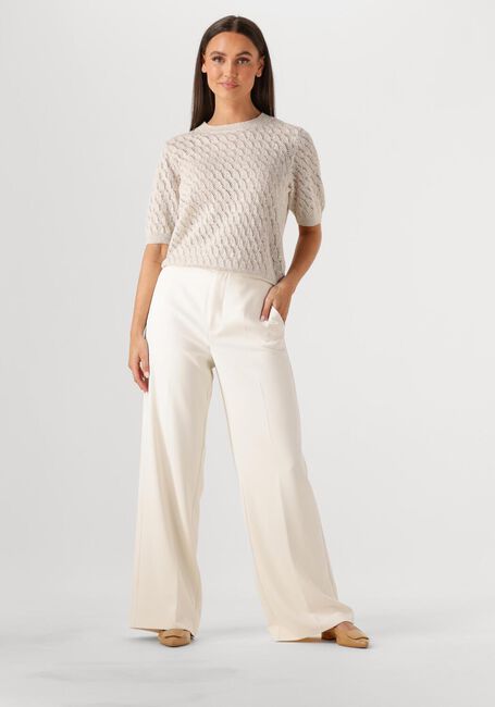 Ecru MOS MOSH T-shirt MMKARIN MARISOL SS LINEN KNIT - large