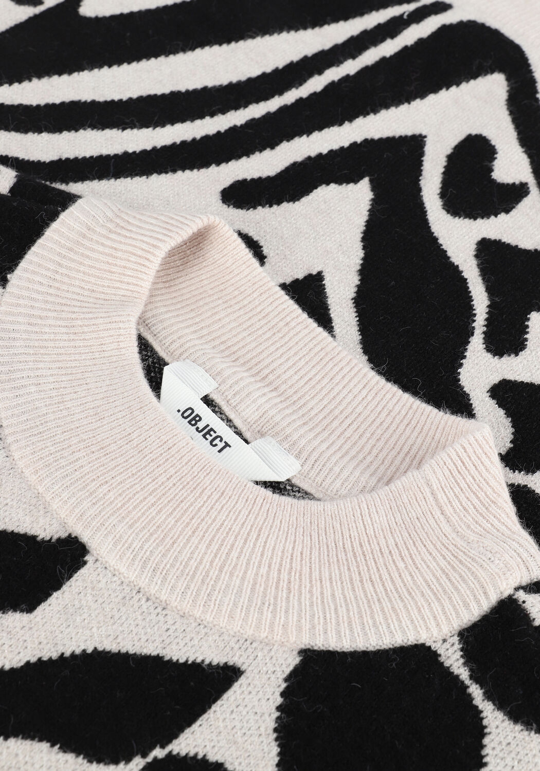 Lichtgrijze OBJECT Trui THESS L/S JACQUARD KNIT PULLOVER - large