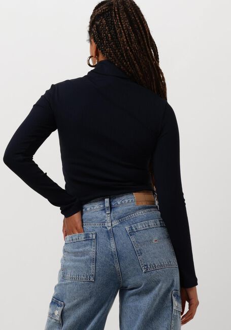 TOMMY HILFIGER Col roulé SLIM 5X2 RIB ROLL-NK LS Bleu foncé - large