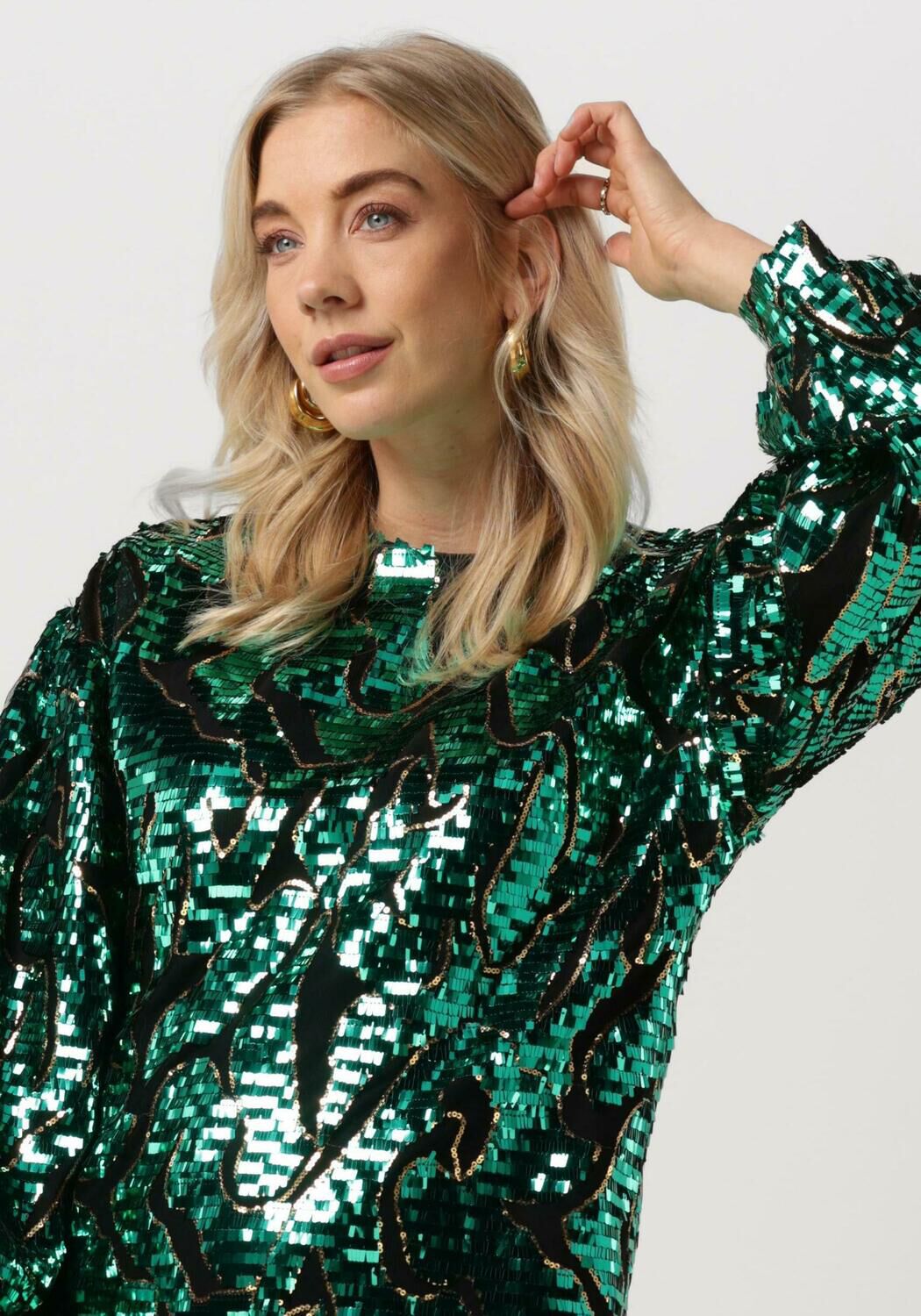 Groene SILVIAN HEACH Mini jurk VESTIT.CORTO DRESS GLITTER Omoda