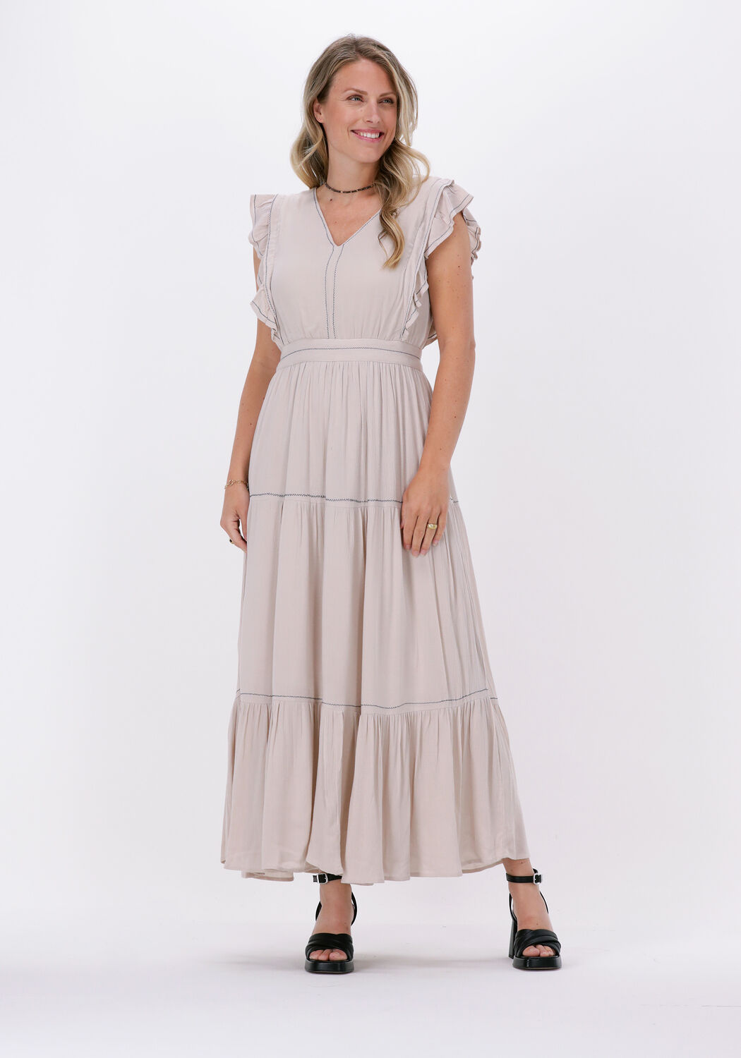 Beige NEO NOIR Maxi jurk MERTIL DRESS Omoda