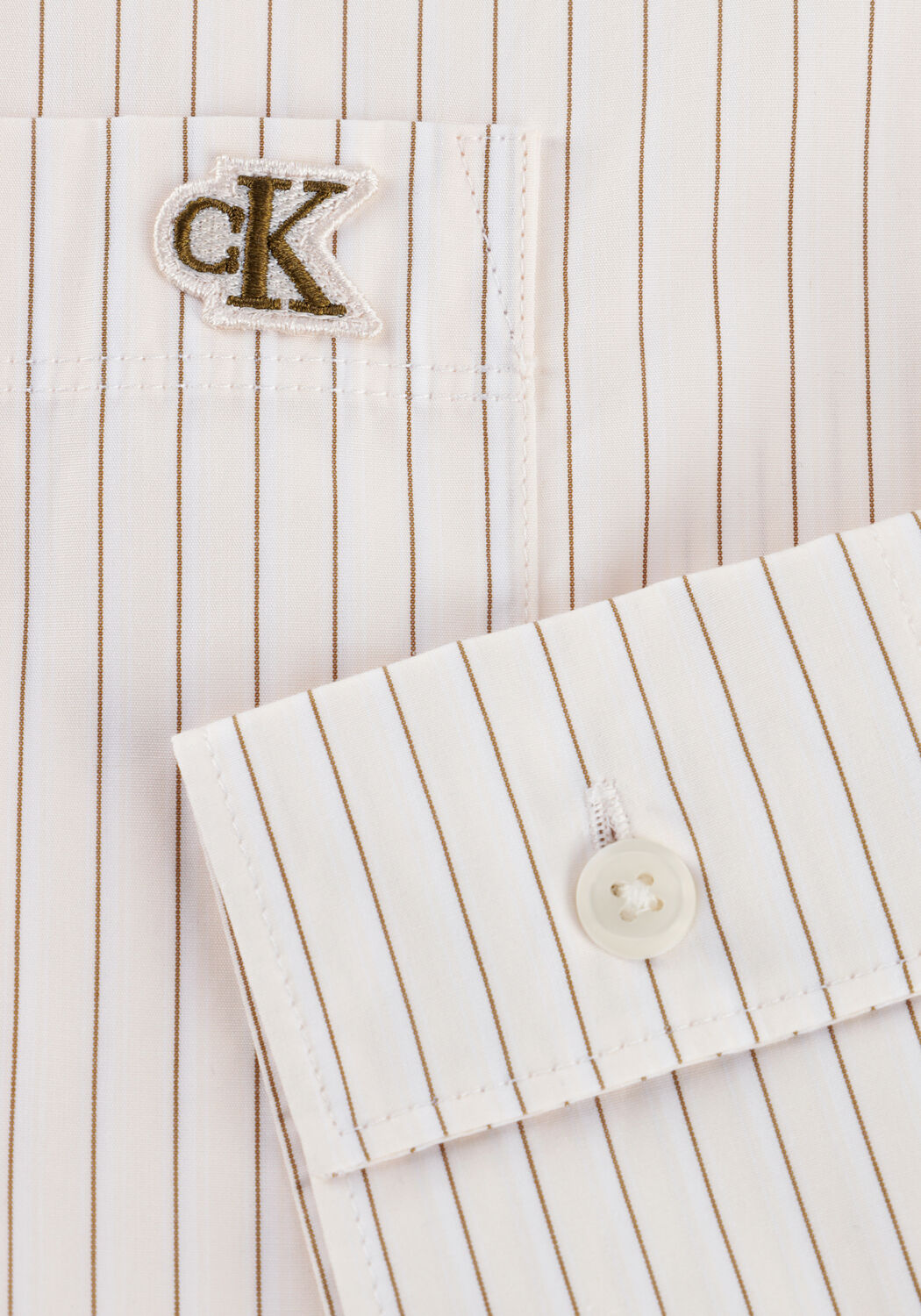 Witte CALVIN KLEIN  YARNDYE COTTON POPLIN RELAXED SH - large