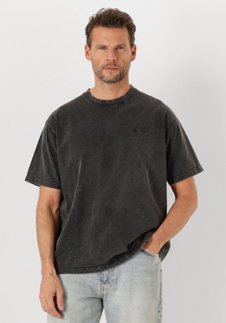 Donkergrijze WOODBIRD T-shirt WBBAINE WASHED TEE - large