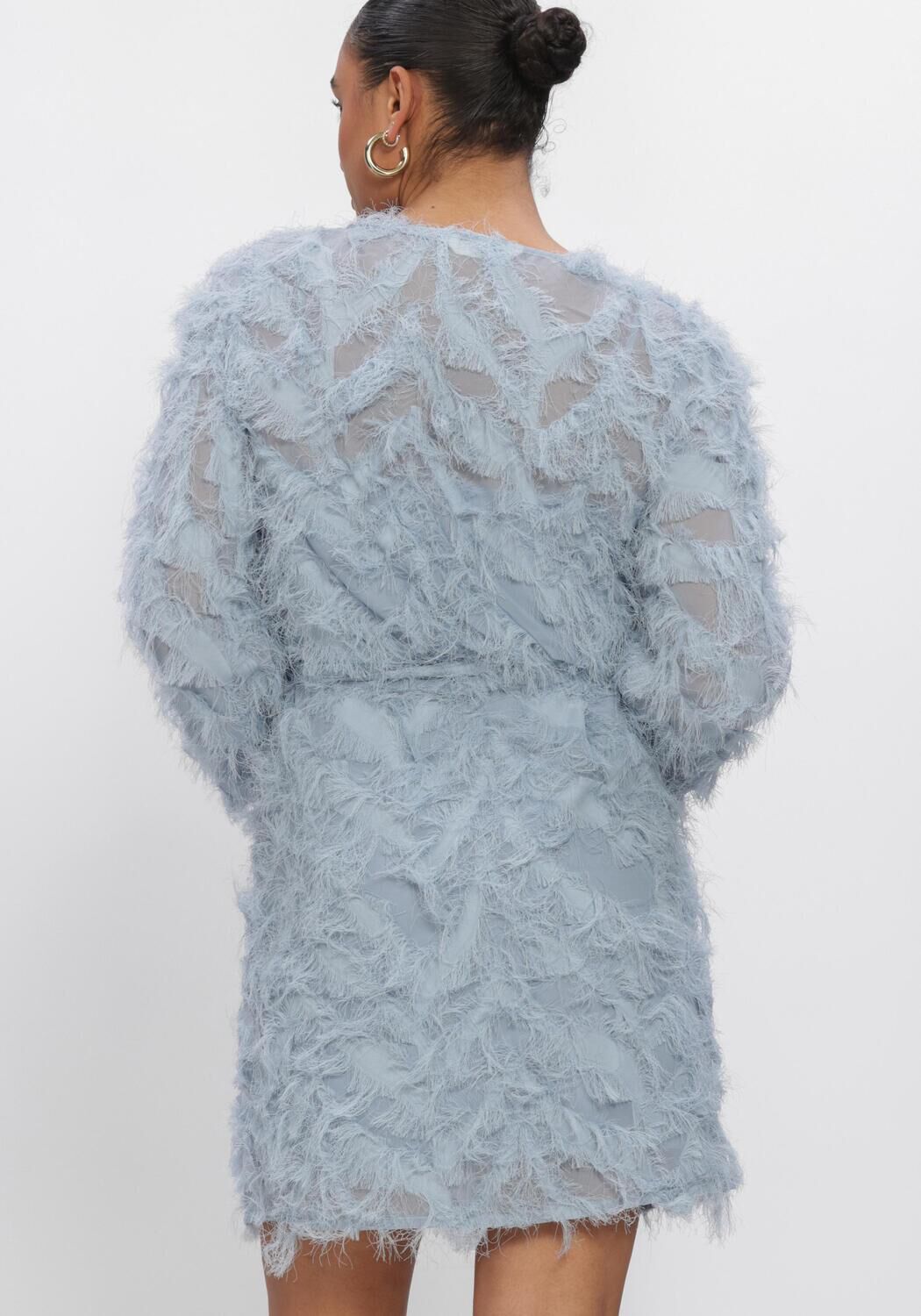 Blauwe SELECTED WOMEN Mini jurk SLFMYLINE RELAXED LS BOAT NECK - large