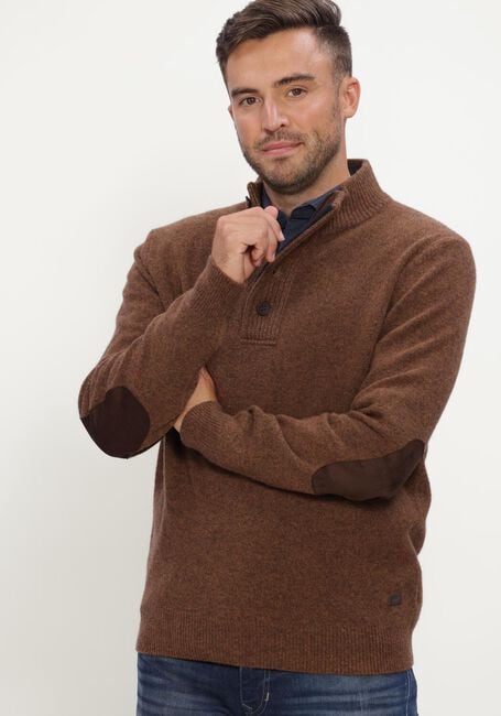 BARBOUR Pull ESSENTIAL PATCH HALF ZIP KNITTED JUMPER en beige - large