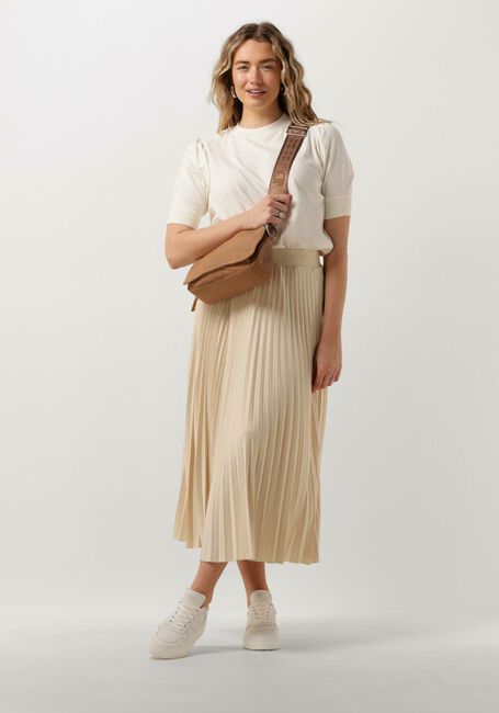 SIMPLE Jupe midi WV-SAT-PLSS-24-1 en beige - large