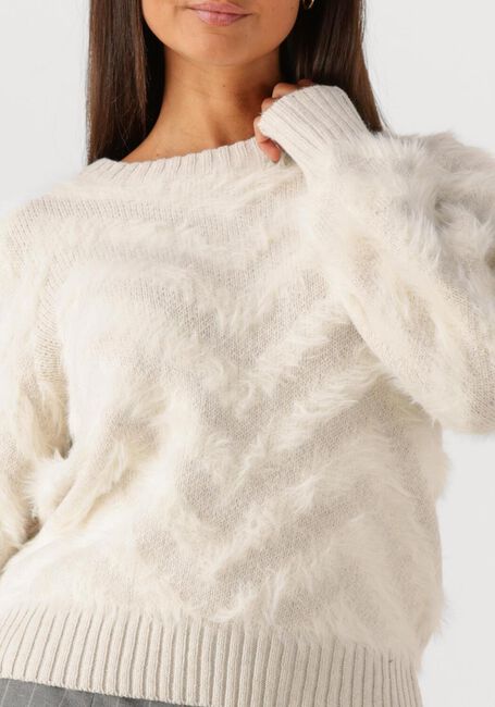 OBJECT Pull OBJHOLLOW L/S RE KNIT PULLOVER Crème - large