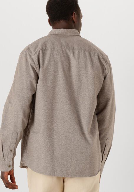 SELECTED HOMME Chemise décontracté SLHREGNOAG MIX BDWN LS SHIRT CAMP en beige - large