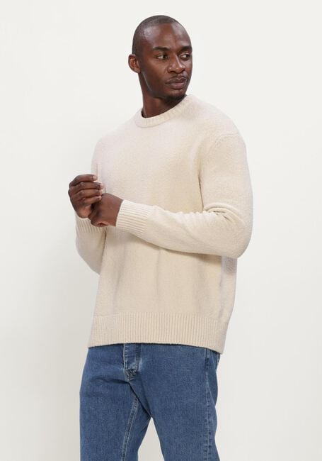 Beige SELECTED MEN Trui SLHALEX LS KNIT CREW NECK NOOS - large