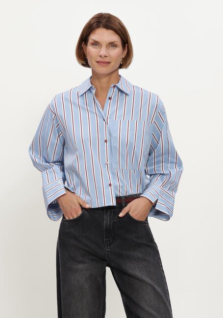 Lichtblauwe STUDIO ANNELOES  Erina stripe blouse - large