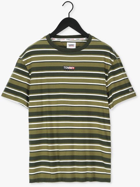 Olijf TOMMY JEANS T-shirt TJM CENTRE GRAPHIC STRIPE TEE - large