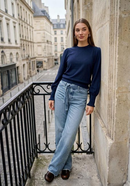 FABIENNE CHAPOT Pull MOLLY BALLOON PULLOVER 3624 Bleu fonc&eacute; - large