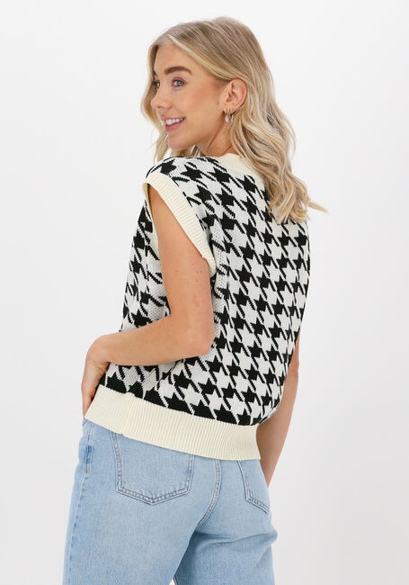Zwarte NA-KD Spencer KNITTED HOUNDSTOOTH VEST - large