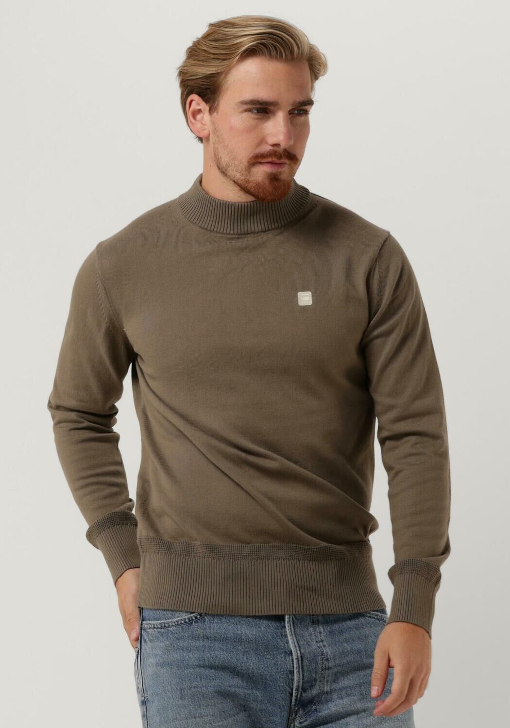 bruine g star raw trui premium core mock knit
