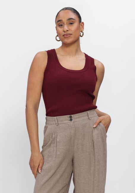 YDENCE Haut KNITTED TOP KEELY en rouge - large