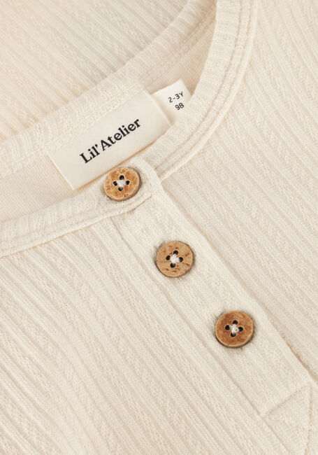 LIL' ATELIER T-shirt NMFFLEURA SS SLIM TOP LIL Écru - large
