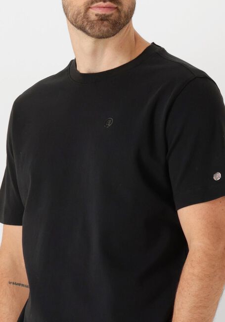 Zwarte CAST IRON T-shirt CREWNECK REGULAR FIT INTERLOCK ESSENTIAL - large