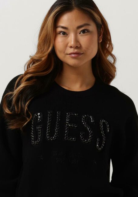 Zwarte GUESS Sweater ESTELLE RN LS SWTR - large