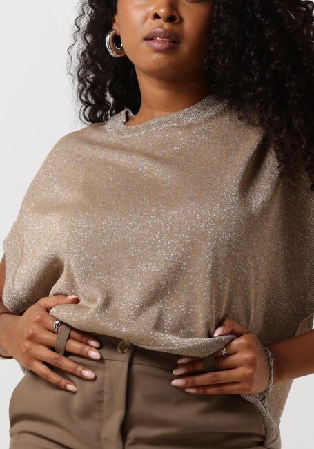 SUMMUM Haut OVERSIZED SLEEVELESS SWEATER SHIMMERING LUREX KNIT en marron - large