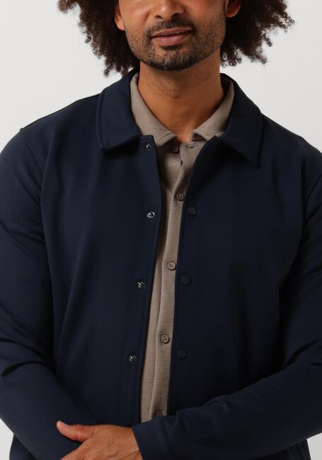 PURE PATH Surchemise PUNTA COACK SHIRT WITH PRESS BUTTONS AND FRONT PRINT Bleu foncé - large