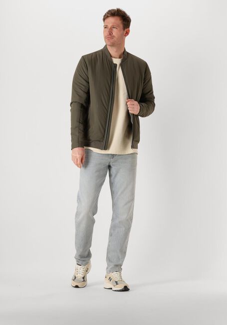 Groene CAST IRON Jack BOMBER JACKET THROTTLE BARKER - large