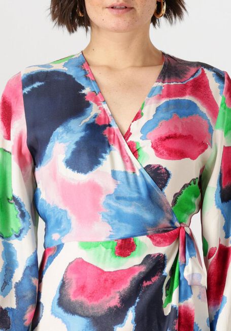 JANSEN AMSTERDAM Robe maxi NIENKE JURK WM 564 WRAP LONG PUFFED SLEEVE en multicolore - large