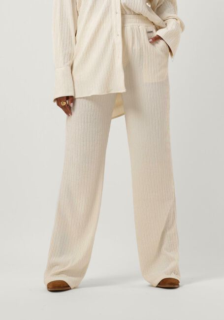 Ecru COLOURFUL REBEL Pantalon MELODY STRUCTURE STRAIGHT PANTS - large