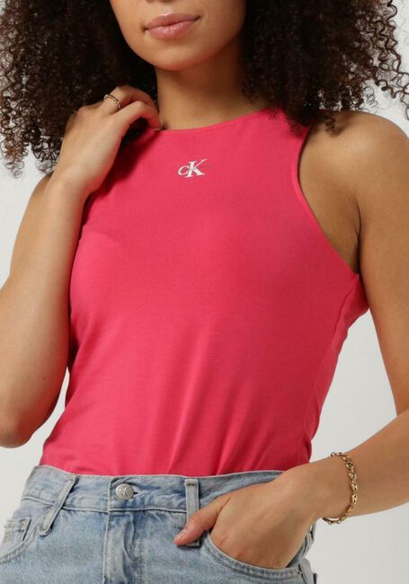 CALVIN KLEIN Haut MICRO MONOLOGO RACER BACK en rose - large