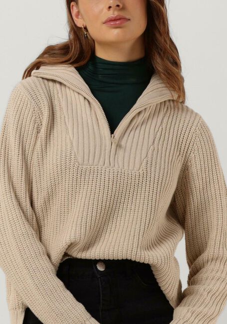 Zand CC HEART Trui AVERY ZIP KNIT SWEATER - large