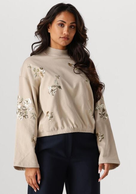 SUMMUM Pull CROPED EMBELLISHED en beige - large