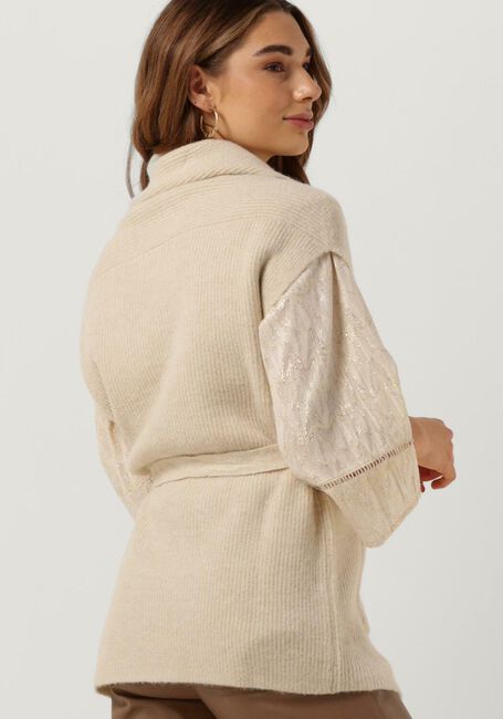 SUMMUM Gilet SLEEVELESS CARDIGAN COSY SHIMMER WOOL KNIT en blanc - large