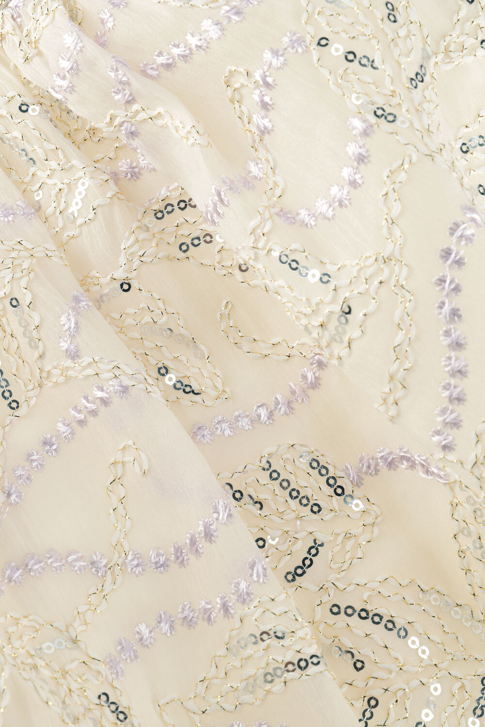 LIKE FLO Mini-jupe SEMMIE FANCY EMBROIDERY SKIRT Cr&egrave;me - large